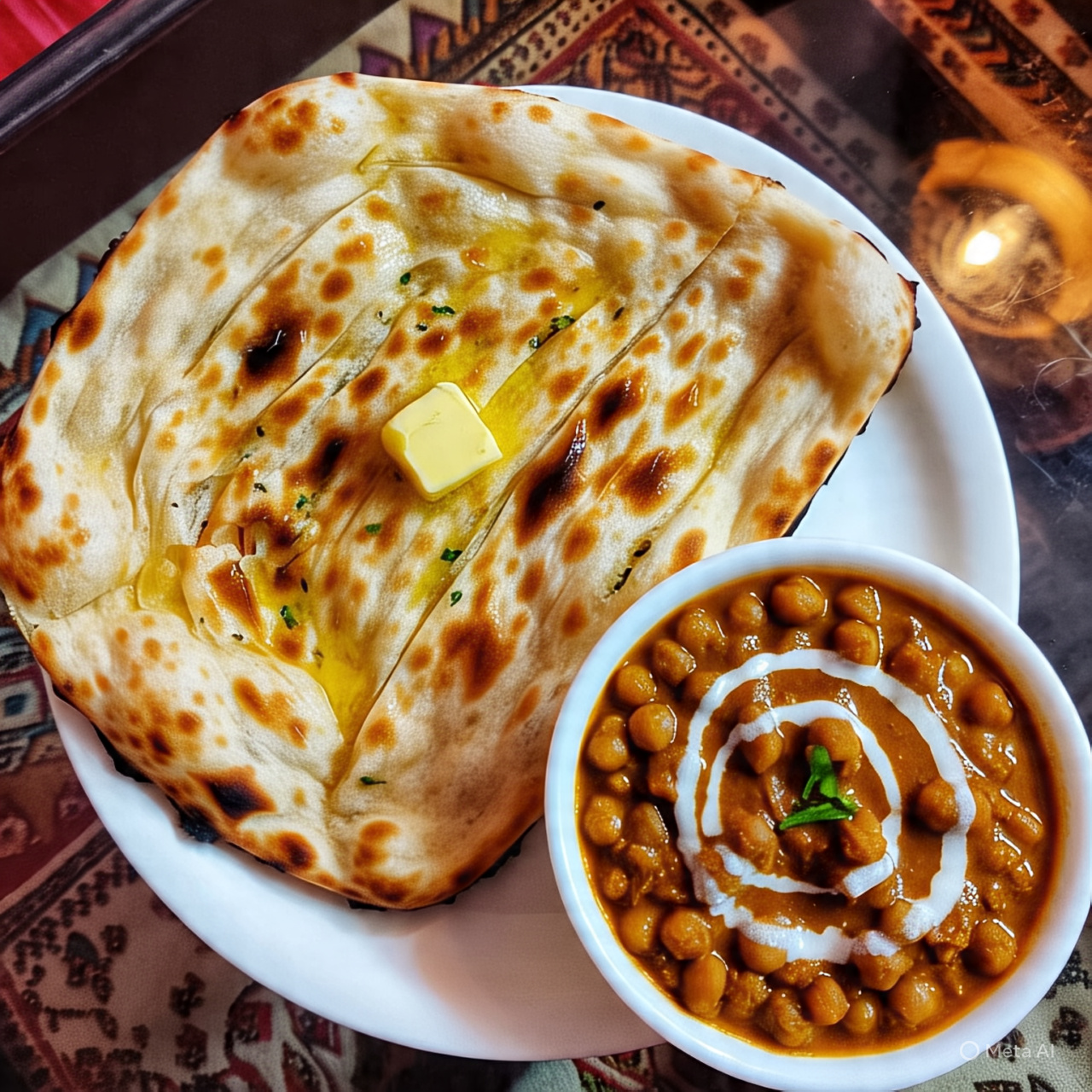 Ghar Ka Pyaar: Butter Naan with Chole - A Taste of Punjab 🌸
